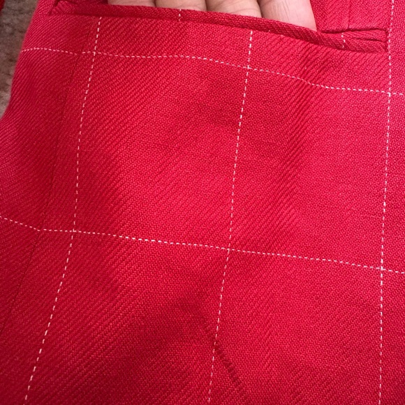 Lauren Ralph Lauren vintage red plaid preppy linen blazer, gold buttons, sz 10 - Picture 5 of 8